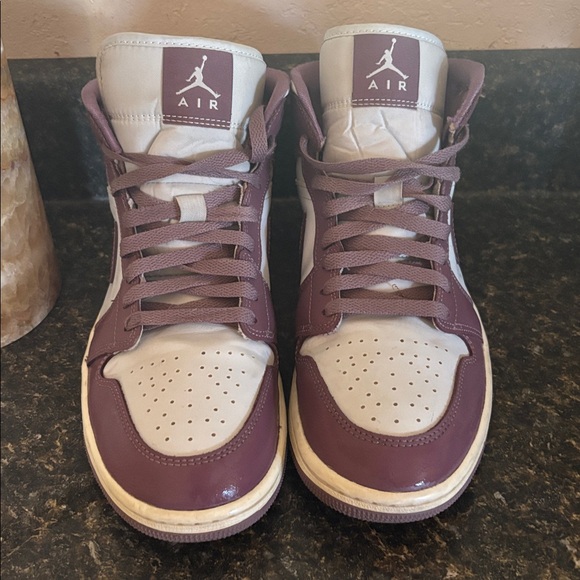 Nike High-Top Sneakers in Purple and Cream - Picture 1 of 5